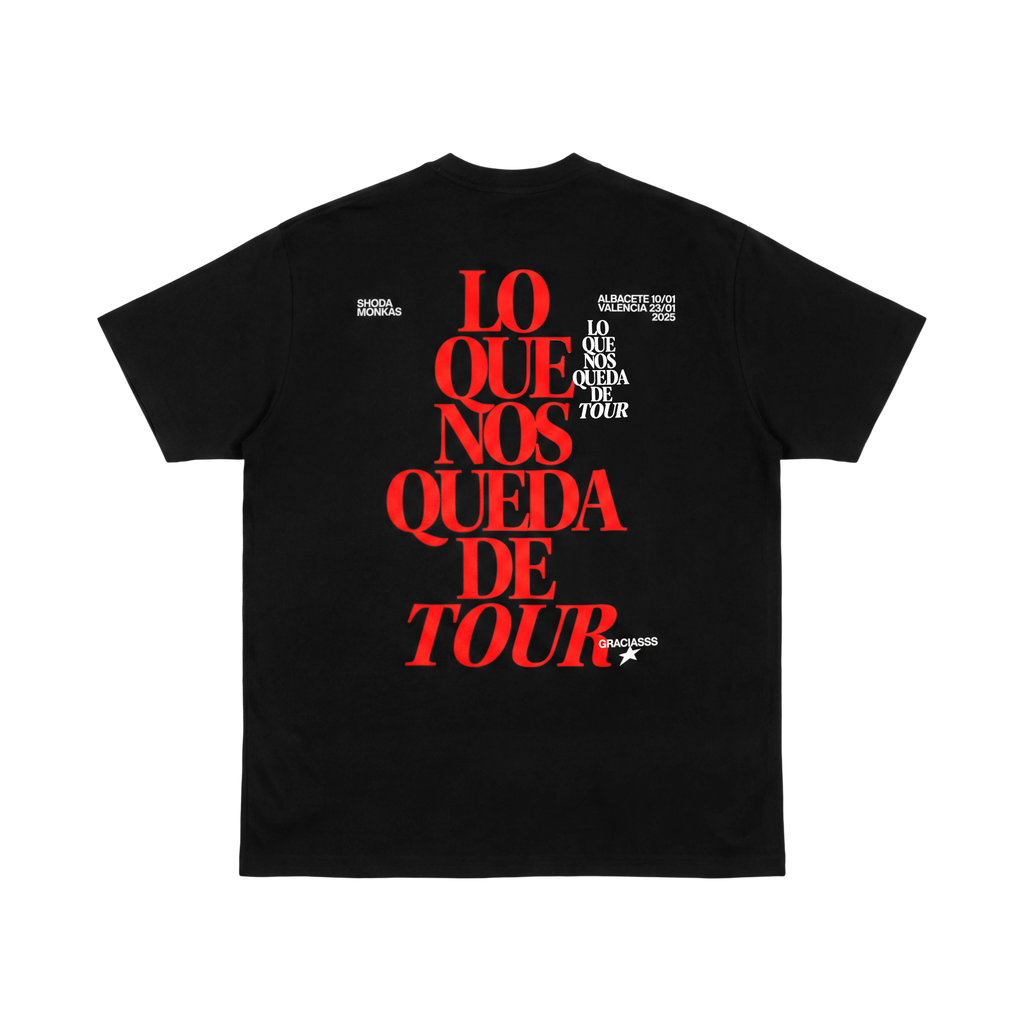 Camiseta Negra "Lo que nos queda de tour" Edición especial Albacete y Valencia